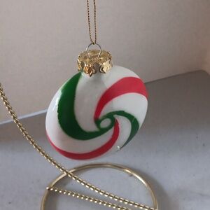 Vintage glass blown red & green ornaments